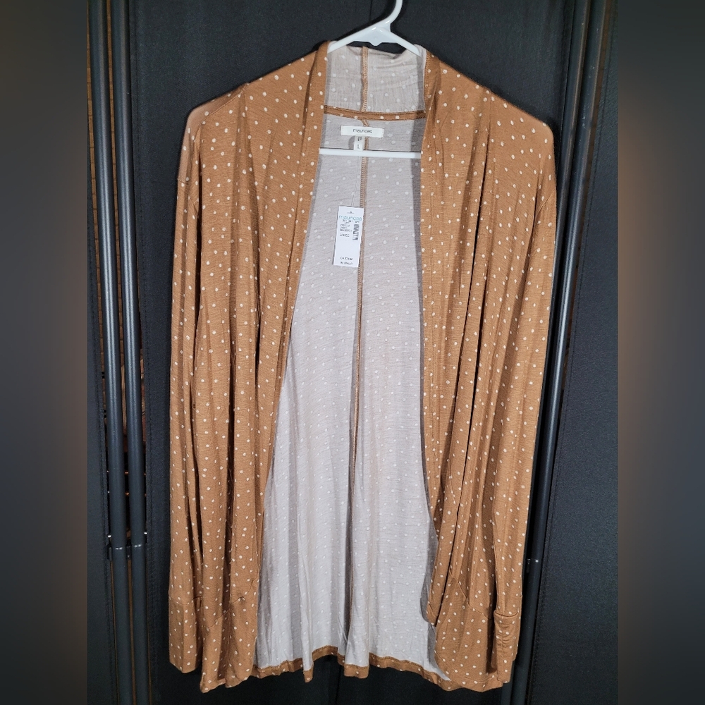 Maurices Women's Tan Polka Dot Cardigan
